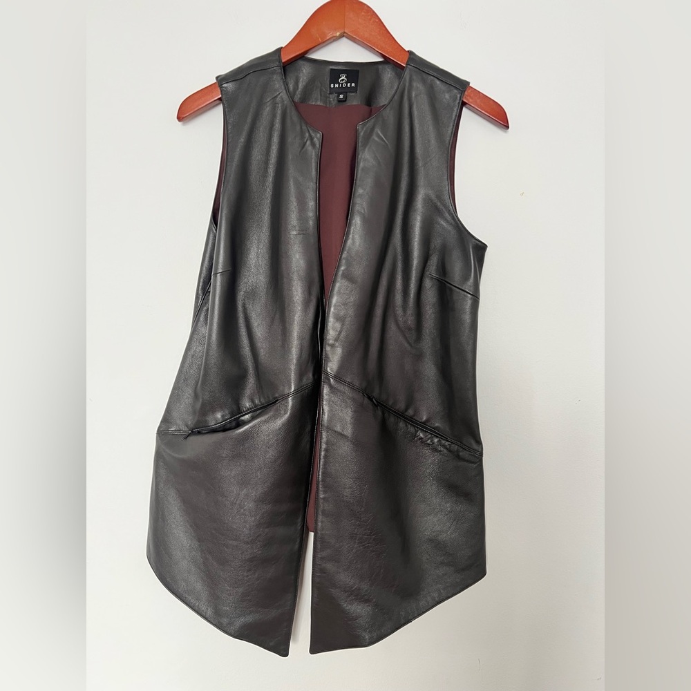 Snider women’s dark brown chocolate leather vest